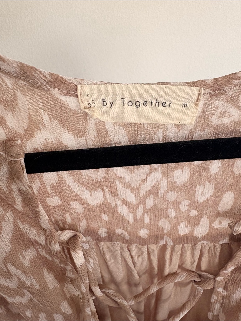 By Together Taupe-Beige Animal-Print Blouse